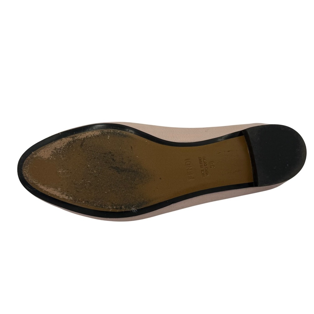 Fendi Bag Bugs Monster Eye Pink Saffiano Leather Ballet Flats Size 38 Italy - Picture 4 of 8